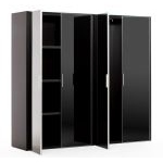 Gala шкаф для бумаг и гардероб 4 двери цвет черный
