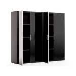 Gala шкаф для бумаг 4 двери цвет черный