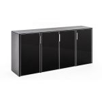 Gala шкаф низкий 4 двери цвет черный (стекло)